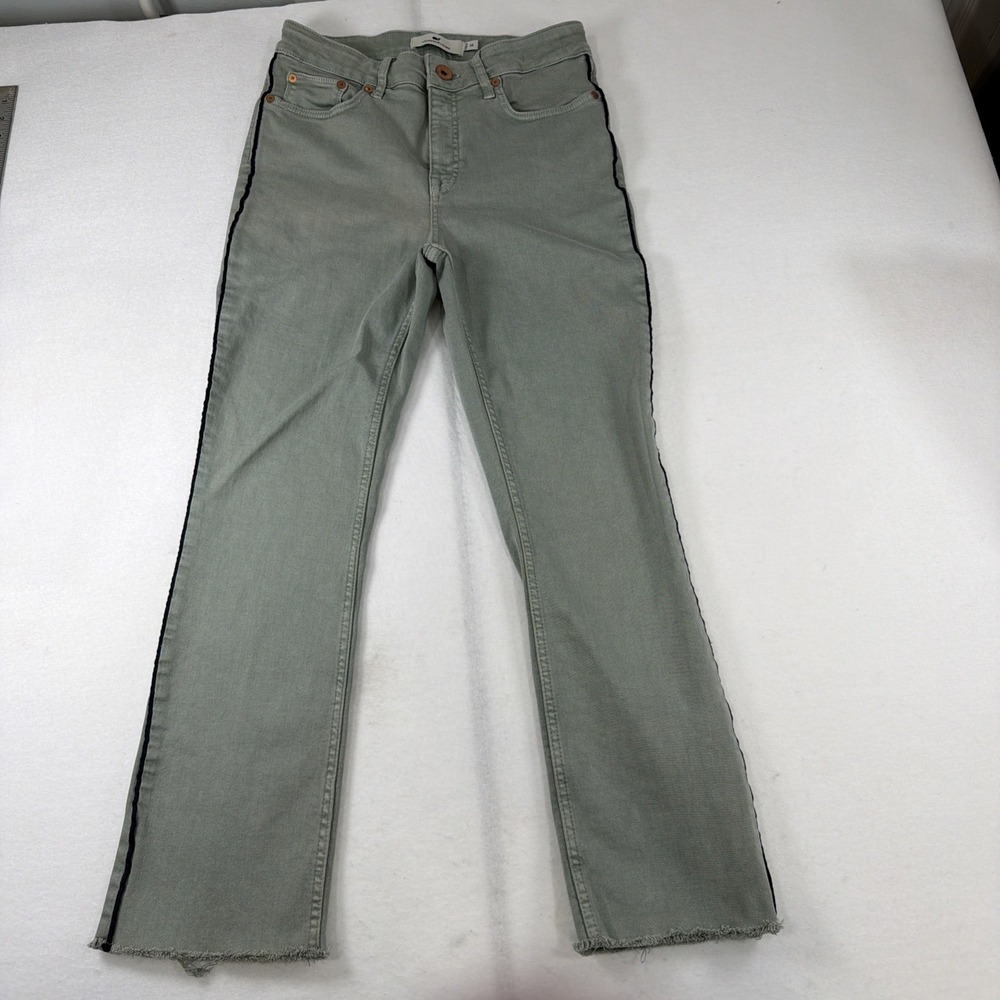 Vineyard Vines High Rise Kick Flare Jeans Women Size 28 Green Denim Stretch  Y2K